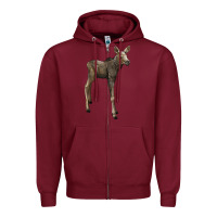 Burgundy moose fawn deer Zipper Hoodie - LillyAllenDesigns