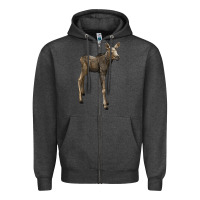 Charcoal Heather moose fawn deer Zipper Hoodie - LillyAllenDesigns