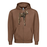 Chestnut moose fawn deer Zipper Hoodie - LillyAllenDesigns