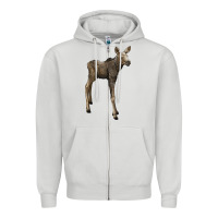 Dove Grey moose fawn deer Zipper Hoodie - LillyAllenDesigns