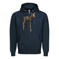 Navy moose fawn deer Zipper Hoodie - LillyAllenDesigns