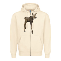 Sandshell moose fawn deer Zipper Hoodie - LillyAllenDesigns