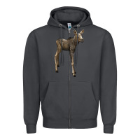 Smoke moose fawn deer Zipper Hoodie - LillyAllenDesigns