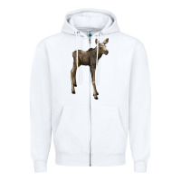 White moose fawn deer Zipper Hoodie - LillyAllenDesigns