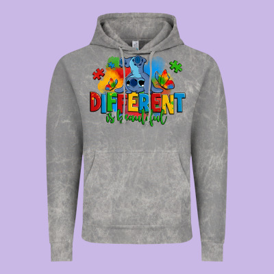 Different Is Beautiful Autism Stitch Vintage Hoodie Designed By Zillion Design Studio