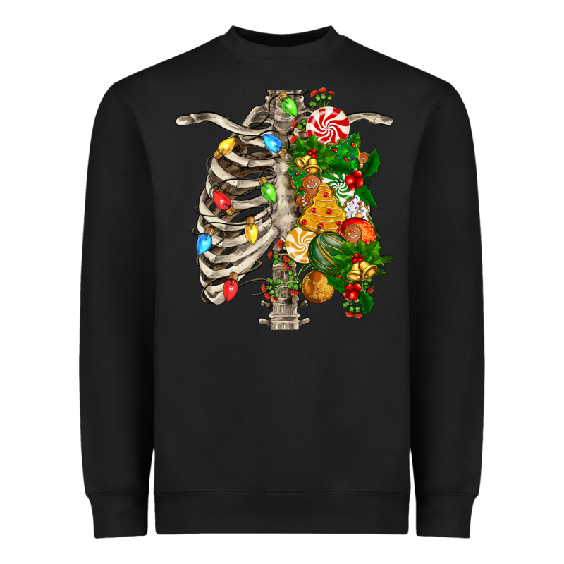 Skeleton Chest Christmas Heavyweight Sweatshirt by FaDigitalArtStudio | Teevron