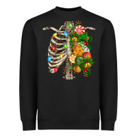Black skeleton chest christmas Heavyweight Sweatshirt - FaDigitalArtStudio