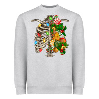 Heather Grey skeleton chest christmas Heavyweight Sweatshirt - FaDigitalArtStudio
