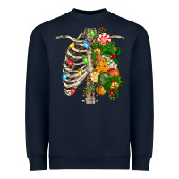 Navy skeleton chest christmas Heavyweight Sweatshirt - FaDigitalArtStudio