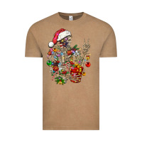 Vintage Coffee Christmas lights and skeleton Vintage Tee - FaDigitalArtStudio