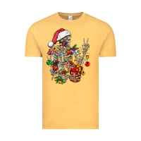 Vintage Mustard Christmas lights and skeleton Vintage Tee - FaDigitalArtStudio