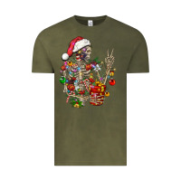 Vintage Olive Christmas lights and skeleton Vintage Tee - FaDigitalArtStudio