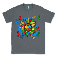 Charcoal Heather autism sunflower ribbon Classic Tee - AdoDesignShop