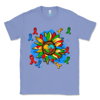Colony Blue autism sunflower ribbon Classic Tee - AdoDesignShop