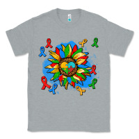 Heather Grey autism sunflower ribbon Classic Tee - AdoDesignShop