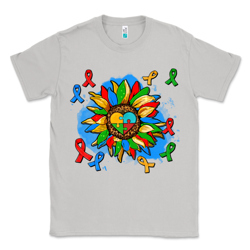 Autism Sunflower Ribbon Classic Tee by AdoDesignShop | Teevron