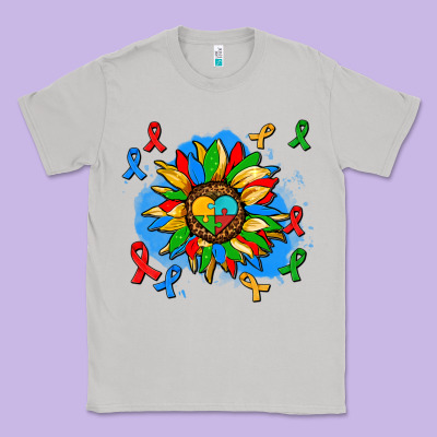Autism Sunflower Ribbon Classic Tee Designed By Adodesignshop