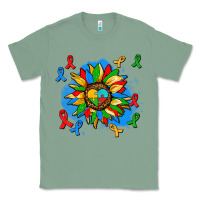 Sage autism sunflower ribbon Classic Tee - AdoDesignShop