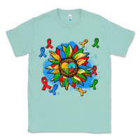 Seafoam autism sunflower ribbon Classic Tee - AdoDesignShop