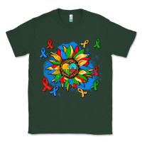 Sports Green autism sunflower ribbon Classic Tee - AdoDesignShop