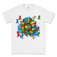 White autism sunflower ribbon Classic Tee - AdoDesignShop