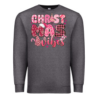 Charcoal Heather christmas vibes pink Premium Sweatshirt - MaliasSmallBusiness