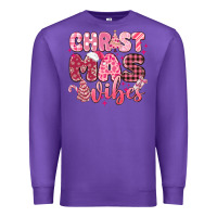 Purple christmas vibes pink Premium Sweatshirt - MaliasSmallBusiness