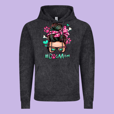 Dog Mom Messy Bun Vintage Hoodie Designed By Zillion Design Studio