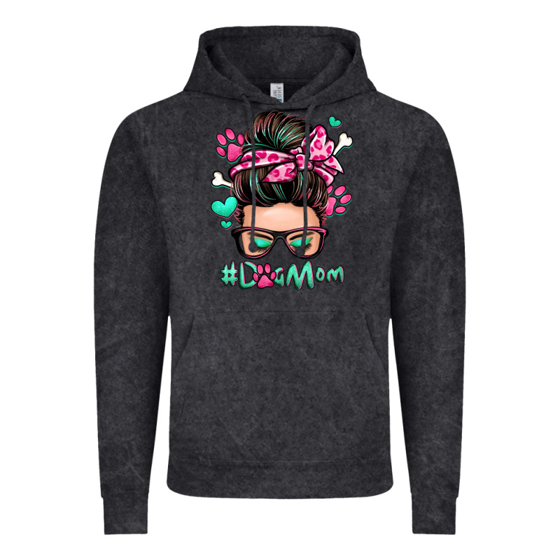 Dog Mom Messy Bun Vintage Hoodie by Zillion Design Studio | Teevron