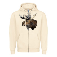 Sandshell moose buck deer head Zipper Hoodie - LillyAllenDesigns