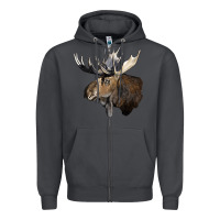 Smoke moose buck deer head Zipper Hoodie - LillyAllenDesigns