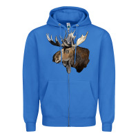 True Royal moose buck deer head Zipper Hoodie - LillyAllenDesigns