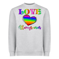 Heather Grey love always wins Heavyweight Sweatshirt - HRA Design Shop