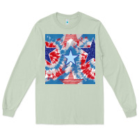 Matcha patriotic tie dye stars Long Sleeve Tee - BundleAndBundleShop