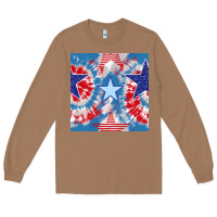 Toasted Coconut patriotic tie dye stars Long Sleeve Tee - BundleAndBundleShop
