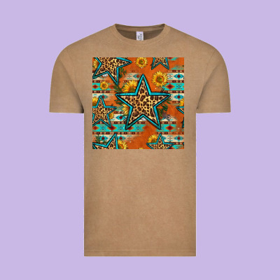 Western Stars Seamless Pattern Vintage Tee Designed By Hra Design Shop