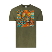 Vintage Olive western stars seamless pattern Vintage Tee - HRA Design Shop