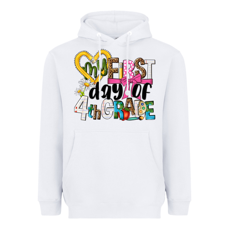 My First Day Of 4th Grade Heavyweight Hoodie by NancyCooperArtShop | Teevron
