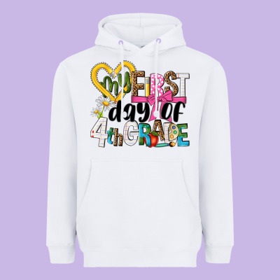 My First Day Of 4th Grade Heavyweight Hoodie Designed By Nancycooperartshop