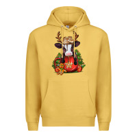 Antique Gold christmas baby cow hot cocoa Premium Hoodie - Jasminsmagicworld