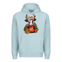 Blue Mist christmas baby cow hot cocoa Premium Hoodie - Jasminsmagicworld
