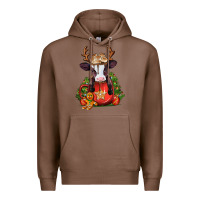 Chestnut christmas baby cow hot cocoa Premium Hoodie - Jasminsmagicworld