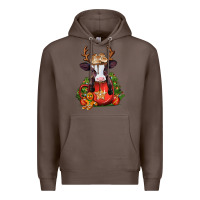 Coffee christmas baby cow hot cocoa Premium Hoodie - Jasminsmagicworld