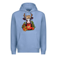 Colony Blue christmas baby cow hot cocoa Premium Hoodie - Jasminsmagicworld