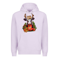 Christmas Baby Cow Hot Cocoa Premium Hoodie | Teevron