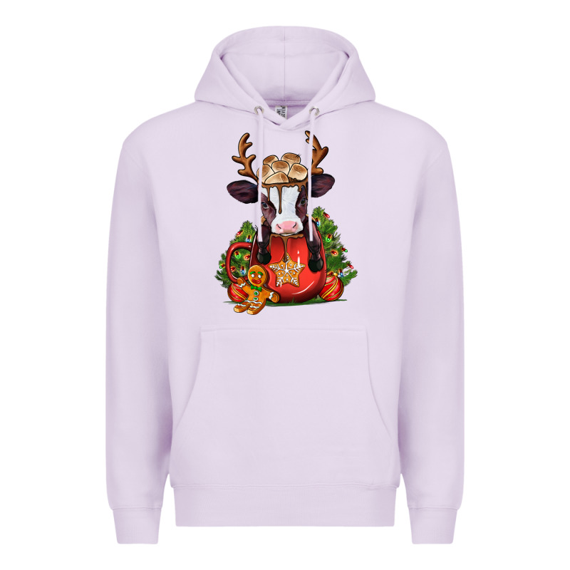 Christmas Baby Cow Hot Cocoa Premium Hoodie by Jasminsmagicworld | Teevron
