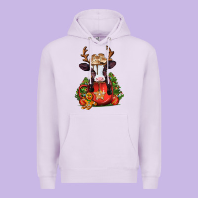 Christmas Baby Cow Hot Cocoa Premium Hoodie Designed By Jasminsmagicworld