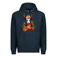 Navy christmas baby cow hot cocoa Premium Hoodie - Jasminsmagicworld