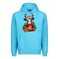 Ocean Blue christmas baby cow hot cocoa Premium Hoodie - Jasminsmagicworld