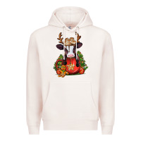 Pale Pink christmas baby cow hot cocoa Premium Hoodie - Jasminsmagicworld